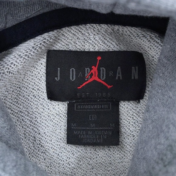 Nike Air Jordan Hoodie Mens Medium Standard Fit Gray Jumpman Graphic Sweatshirt - Picture 7 of 8